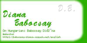 diana babocsay business card